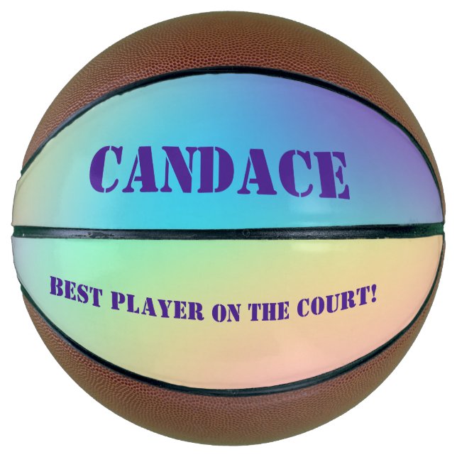 Custom Name Pastel Gradient  Basketball (Front)