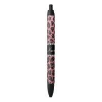 Custom name pastel pink glitter leopard print