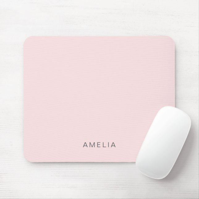 Custom Name Pastel Pink Mouse Mat (With Mouse)