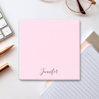 Custom Name Pastel Pink Personalised Post-it Notes