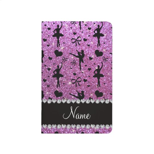 Custom Name Pastel Purple Glitter Ballerinas Journal