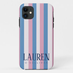 Custom Name Pastel Stripe Phone Case