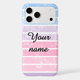 Custom Name pastel stripes phone case