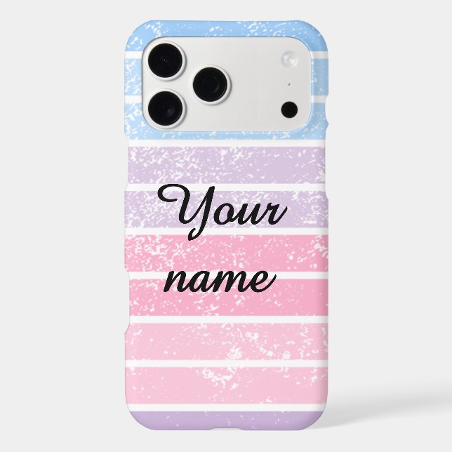 Custom Name pastel stripes phone case (Back)