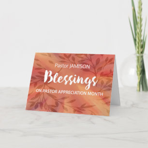 Custom Name Pastor Appreciation Month Blessings Card