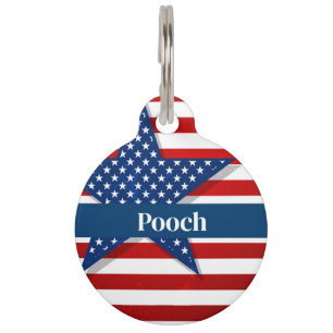 Custom Name Patriotic Pet Tag