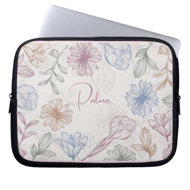 Custom Name Pattern Laptop Sleeve (Front)