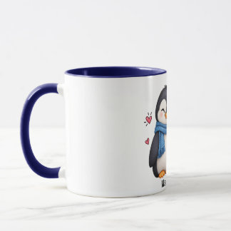 Custom Name Penguin Couple Mug