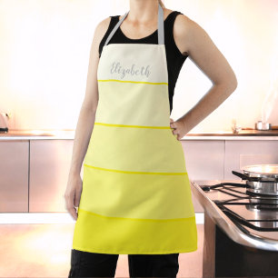 Custom Name Perky Yellow Stripe Colour Palette Apron