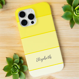 Custom Name Perky Yellow Stripe Colour Palette iPhone 15 Pro Max Case