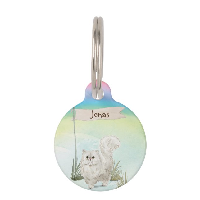 Custom Name Persian Cat Pet Tag (Front)