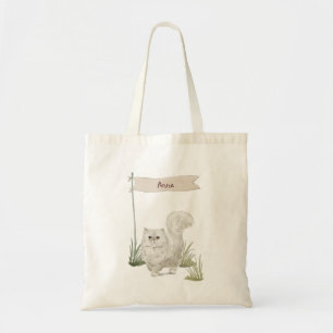 Custom Name Persian Cat Pet Tote Bag