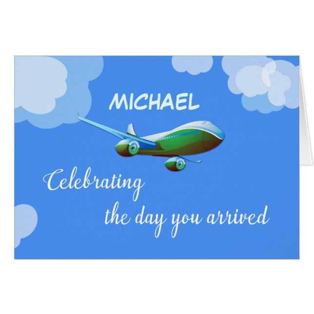 Custom Name Personalised Aeroplane Day Adoption Gr (Front Horizontal)