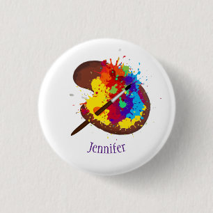 Custom Name Personalised Artist Painter Art 3 Cm Round Badge