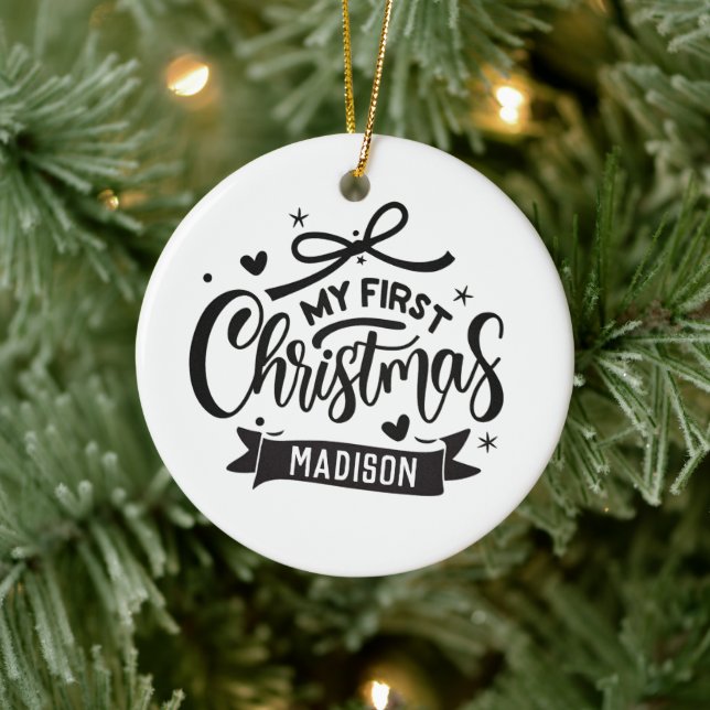 Custom Name Personalised Baby's First Christmas Ceramic Tree Decoration (Tree)