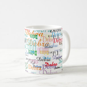 custom name . personalised basic white coffee mug