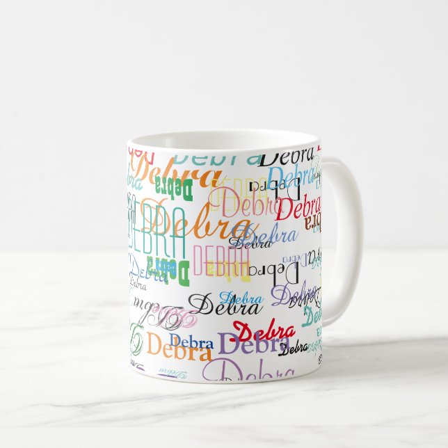 custom name . personalised basic white coffee mug (Front Right)