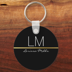 custom name . personalised black key ring
