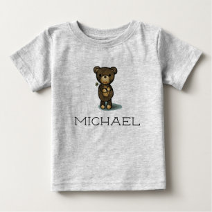 Custom name / Personalised cute teddy bear Baby T-Shirt