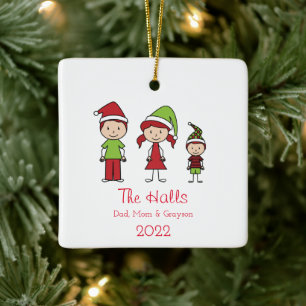 Custom Name Personalised Family Christmas Ceramic  Ceramic Ornament