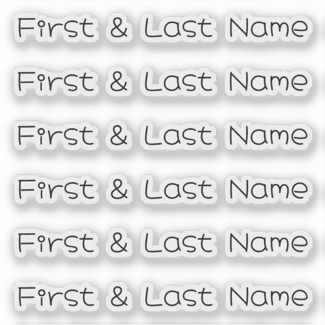 CUSTOM NAME — Personalised Labels Sticker Pack (Front)