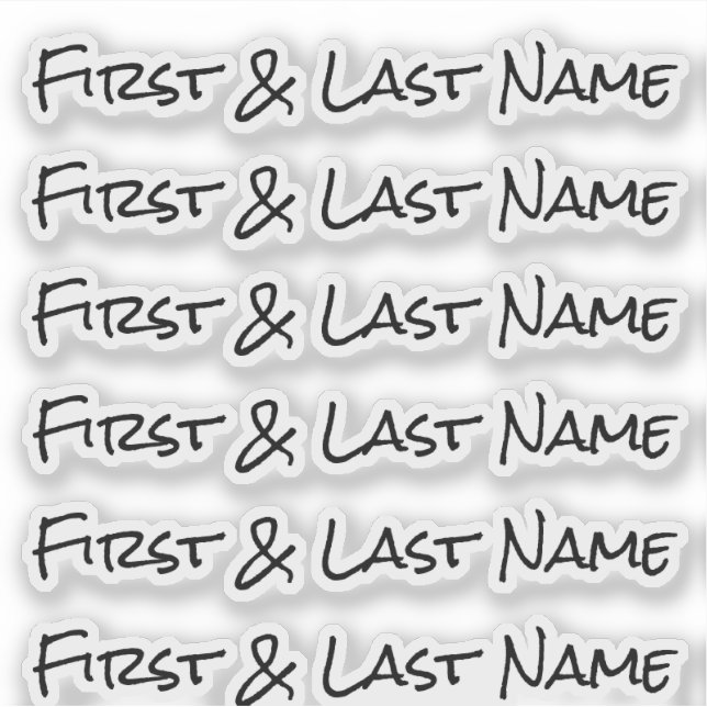 CUSTOM NAME — Personalised Labels Sticker Pack (Front)