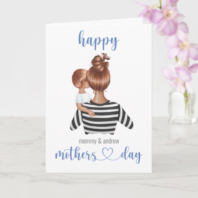 Custom Name Personalised Mothers Day Card (Orchid)