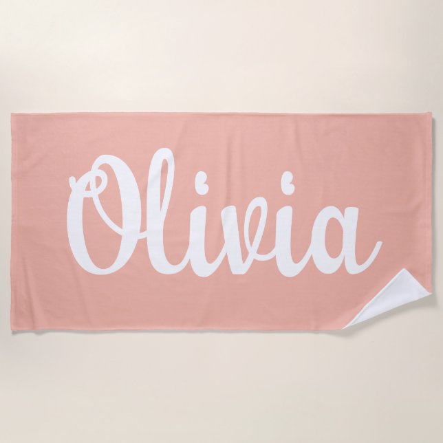 Custom Name Personalised Pool Birthday Vacation Beach Towel (Front)