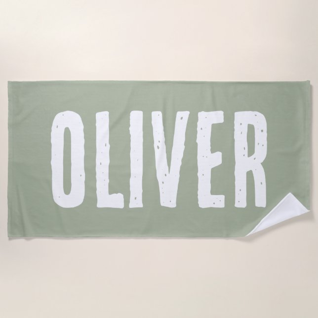 Custom Name Personalised Pool Birthday Vacation Beach Towel (Front)