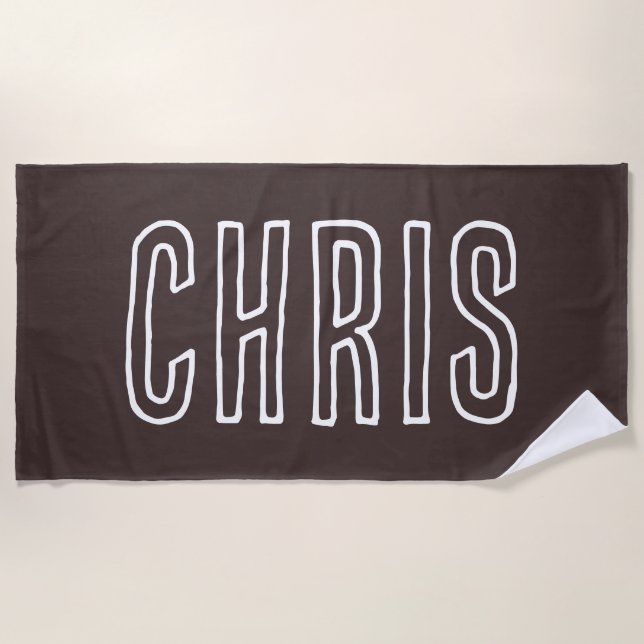 Custom Name Personalised Pool Birthday Vacation Beach Towel (Front)