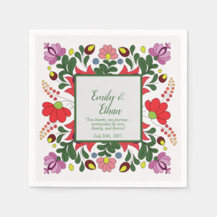 Custom Name/ Personalised Retro Folk/ Hungarian Napkin
