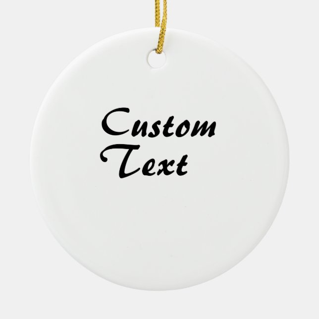 Custom Name Personalised Text   Ceramic Tree Decoration (Front)