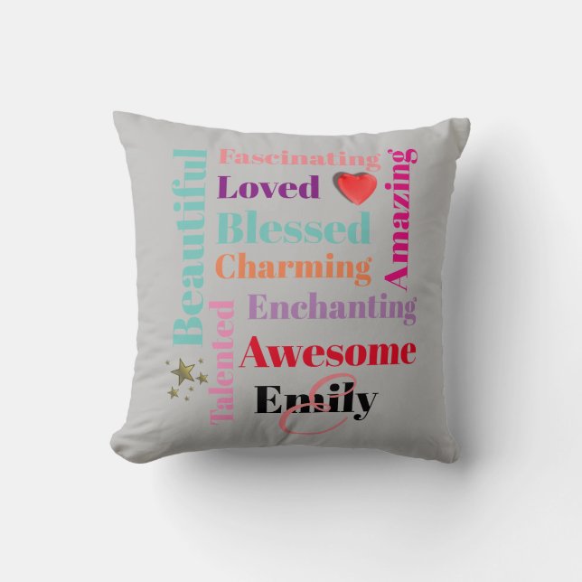 Custom Name Personalised Text Cushion (Front)