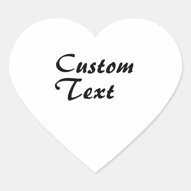 Custom Name Personalised Text  Heart Sticker (Front)