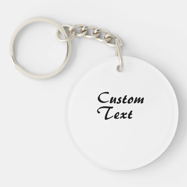 Custom Name Personalised Text  Key Ring (Front)
