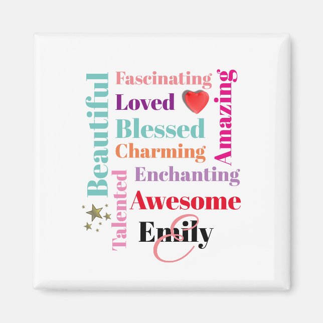 Custom Name Personalised Text Magnet (Front)