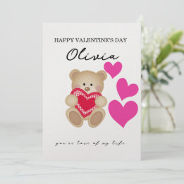 Custom Name Personalised Valentine's Day Card