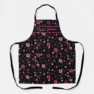 Custom Name Personalized Floral Stylist Apron