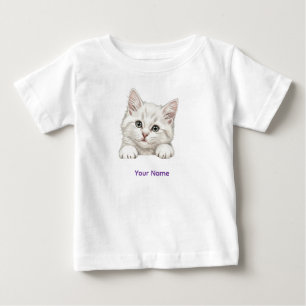 Custom Name Personalized Kitten Art Gift Baby T-Shirt
