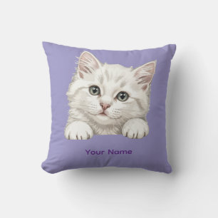 Custom Name Personalized Kitten Art Gift Cushion