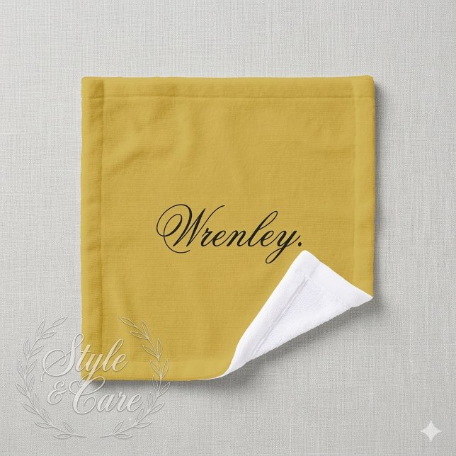 Custom Name Personalized Metallic Gold Wash Cloth (Custom Name Personalized Metallic Gold Wash Cloth)