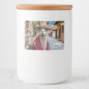 Custom Name Peru Llama Food Label