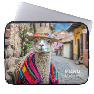 Custom Name Peru Llama Laptop Sleeve