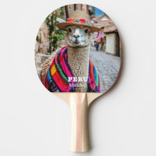 Custom Name Peru Llama Ping Pong Paddle