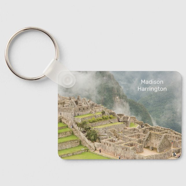 Custom Name Peru Machu Picchu Key Ring (Back)