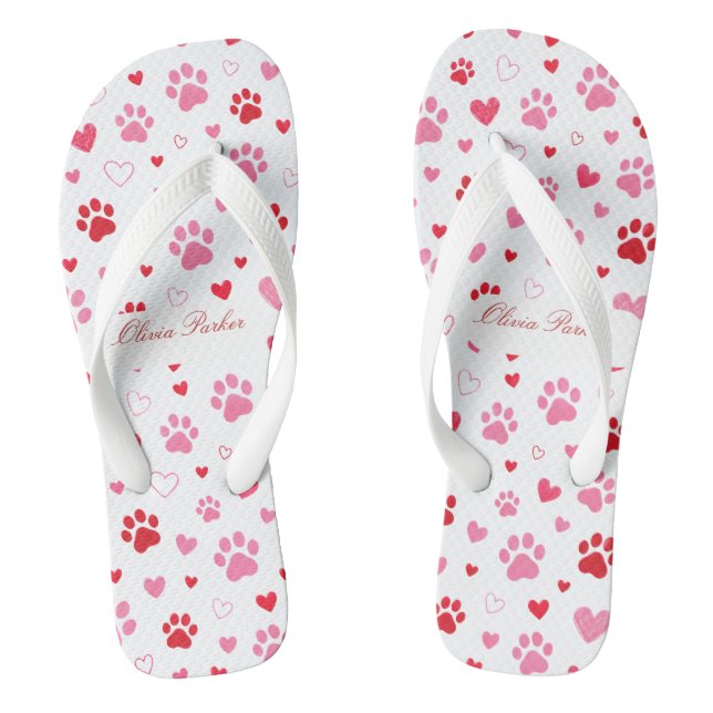 Custom Name Pet Lover Flip Flops Gift for Her (Footbed)