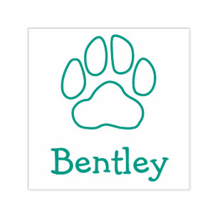 Custom Name Pet Signature Paw Print Outline Self-inking Stamp