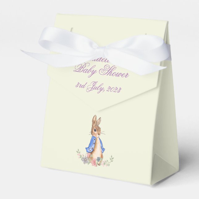 Custom Name Peter the Rabbit Baby Shower Favour Box (Front Side)