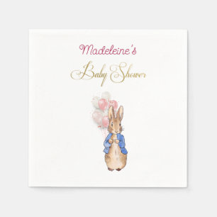 Custom Name Peter the rabbit Baby Shower Napkin