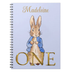 Custom Name Peter the rabbit First Birthday Notebook